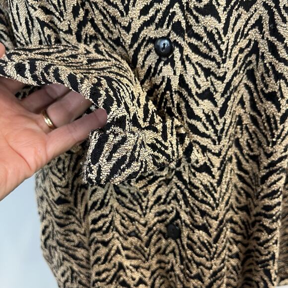 Chico's Design Jacket size 14 16/3 Gold Black Stretch Career Evening Wedding - Picture 5 of 8